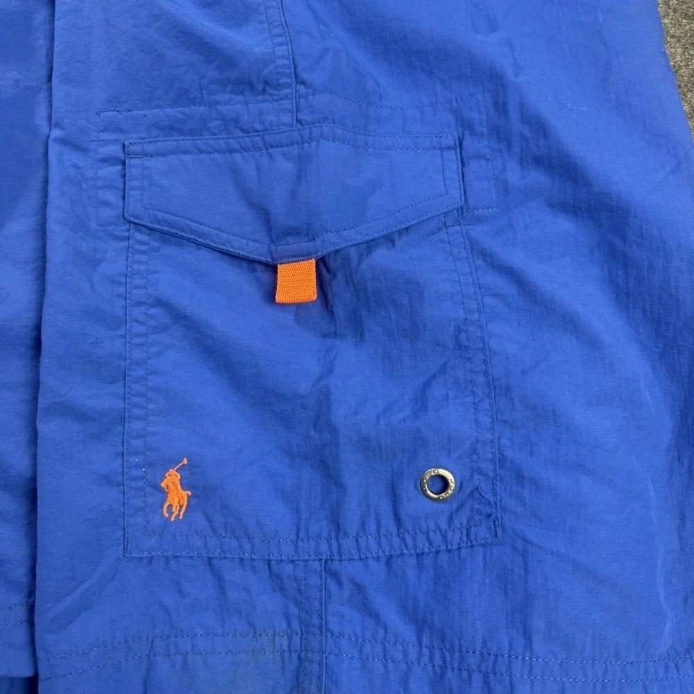 Y2K Polo Ralph Lauren Blue Orange Swim Trunks Board‎ Shorts Men's XXL.  A10
